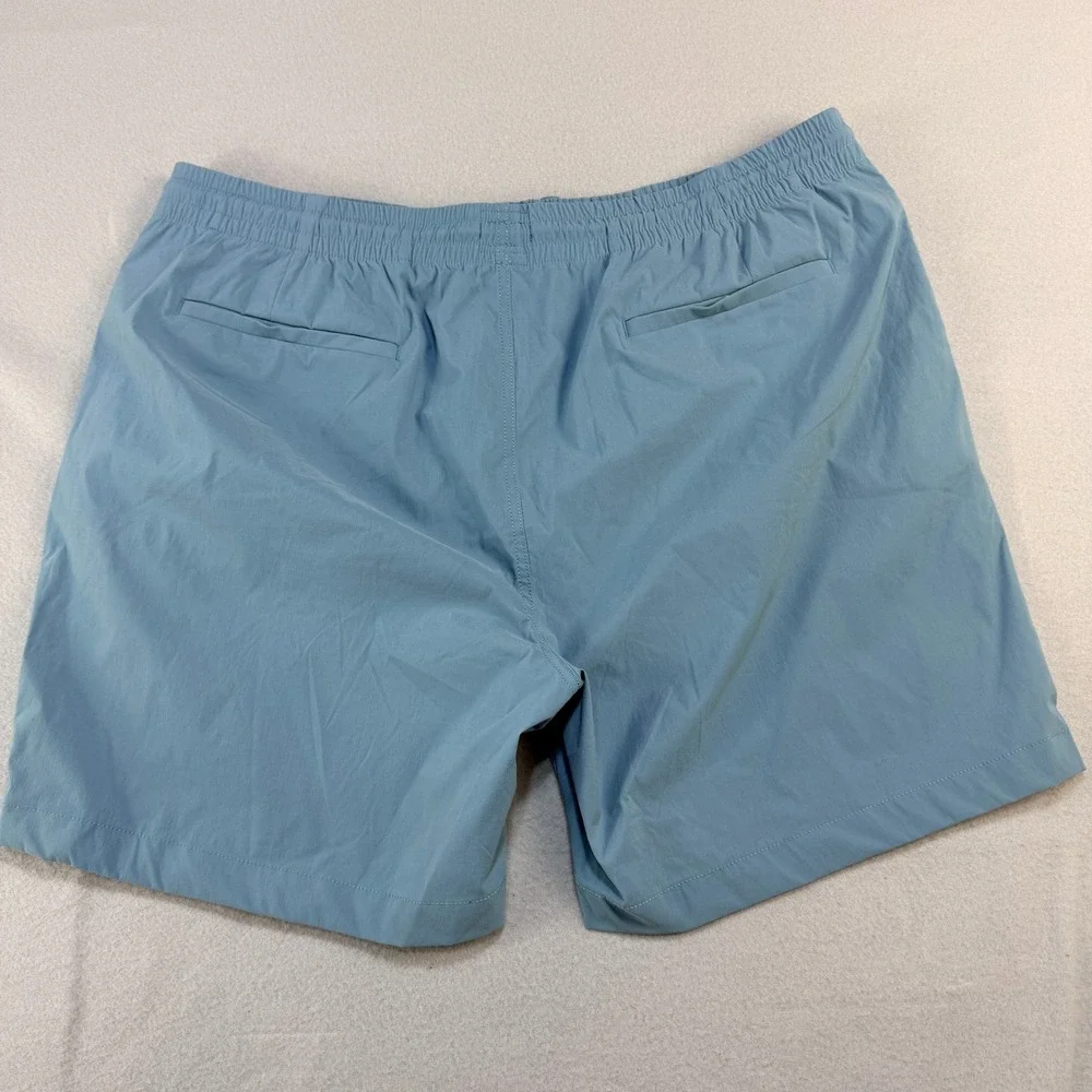 J.Crew Mens Re-Imagined Tech Shorts XL Light Blue draw strings NWT